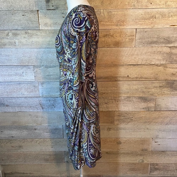 Carmen  Marc valvo paisley wrap dress in size med‎ - Picture 2 of 8
